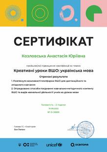  Креативні уроки ВШО:українська мова