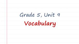 Prepare 5. Unit 9. Vocabulary