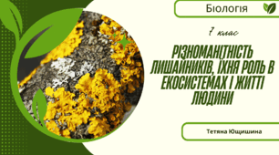 Різноманітність лишайників, їхня роль в екосистемах і житті людини. 7 клас. НУШ
