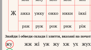 Цікаві склади з буквою Ж.   1 клас