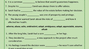 НМТ Vocabulary Exercises Confused words with A.