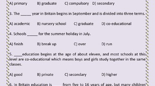 Test 3. What’s your school like?