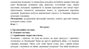 Конспект уроку ОМ у 1 класі. Великодні писанки.