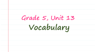 Prepare 5. Unit 13. Vocabulary