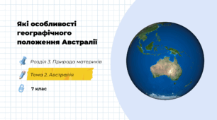 Презентація на тему: "Які особливості географічного положення Австралії", 7 клас НУШ