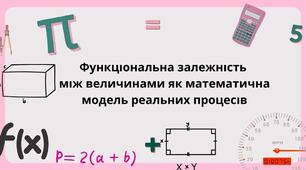 7кл С.Р. Функція.Функціональна залежність між величинами як математична модель реальних процесів