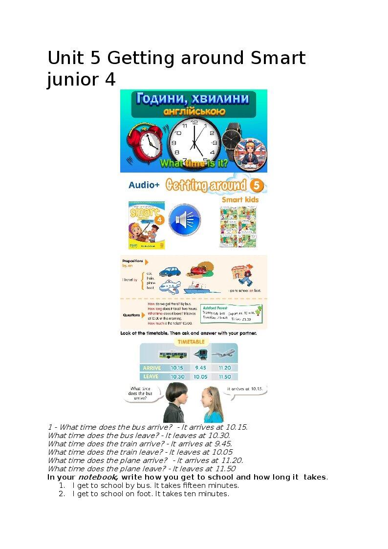 Unit 5 Getting around Smart junior 4 | Презентація. Англійська мова