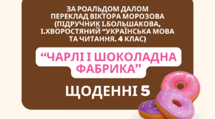 "Щоденні 5": Робота з текстом "Чарлі та шоколадна фабрика" для 4 класу (підручник І.Большакової, І.Хворостяного).Робочі аркуші