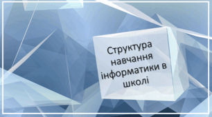 Структура навчання інформатики в школі