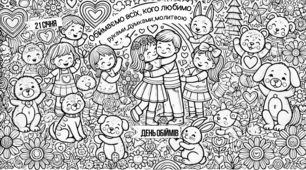 День обіймів. Мега розмальовка