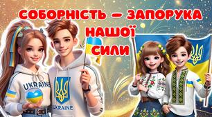 Оформлення до Дня Соборності України 2025 "Соборність - запорука нашої сили." 22 січня