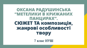 Сюжет та композиція, жанрові особливості твору Оксани Радушинської "Метелики в крижаних панцирах"