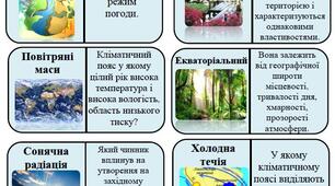 Гра-доміНУШка "Клімат" (6 клас)