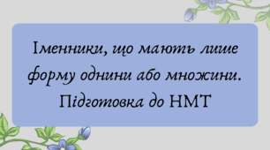 Презентація "Іменники, що мають лише форму однини або множини. Підготовка до НМТ"
