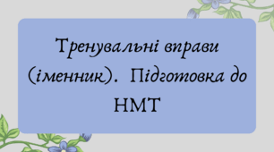 План-конспект та презентація "Тренувальні вправи (іменник). Підготовка до НМТ"