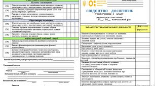 Свідоцтво досягнень учнів 3 класу НУШ