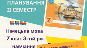 КТП Німецька мова 7 клас (3-ій рік навчання) з групами результатів за підручником Сотникова С.І. Німецька мова 7 (3-ій рік навчання)» ІІ семестр