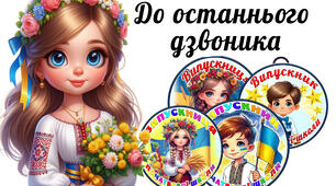 Медальки "Випускник початкової школи", "Випускниця початкової школи"