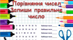 Цікава математика "Порівняй найбільше і найменше число"