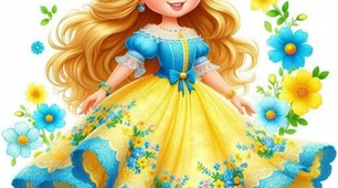Українка в синьо - жовтих кольорах( поділ на чотири частини)