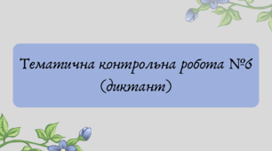 Презентація "Тематична контрольна робота №6 (диктант)"