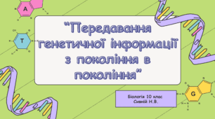 “Передавання генетичної інформації з покоління в покоління”10 клас біологія