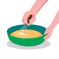 hand stirring dough in bowl, cooking process cartoon flat illustration vector 4595941 Vector Art at Vecteezy