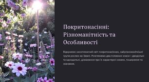 Презентація: "Покритонасінні. Різноманітність покритонасінних (Дводольні та однодольні)"