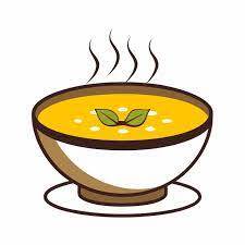 Premium Vector | A bowl of soup with a green leaf on the top