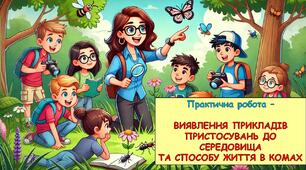 Презентація "Практична робота «Виявлення прикладів пристосувань до середовища та способу життя в комах» 7 клас НУШ