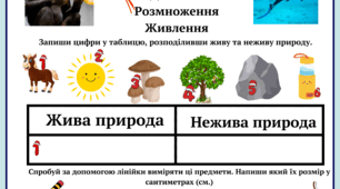 Робочі чотири картки для учнів 5 класу ( Пізнаємо природу-Коршевнюк) з особливими освітніми потребами (ООП).