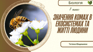 Значення комах в екосистемах  і житті людини. 7 клас. НУШ