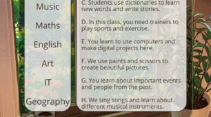 Scool subjects and items