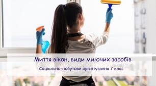 Презентація "Миття вікон, види миючих засобів" СПО 7 клас