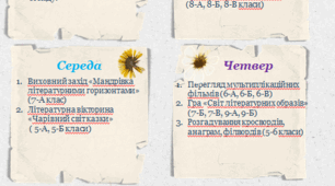 План проведення Тижня зарубіжної літератури