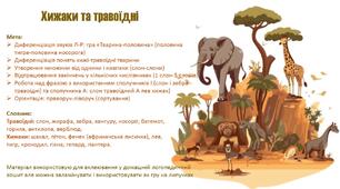 Диференціація Л-Р. Лексична тема "Тварини африки" (хижаки і травоїдні)