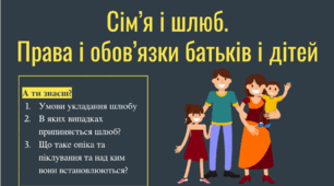 Сім'я. Шлюб. Взаємні права і обов'язки батьків і дітей