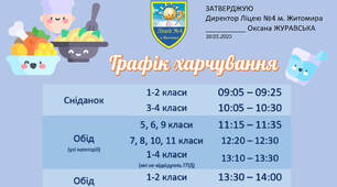Графік харчування (відвідування їдальні)