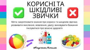 Дидактична гра "Корисні та шкідливі звички"