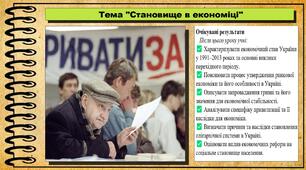Становище в економіці України в 1991-2013 роках. 11 клас. Історія України. За підручником авторів Хлібовська Г. та інші.