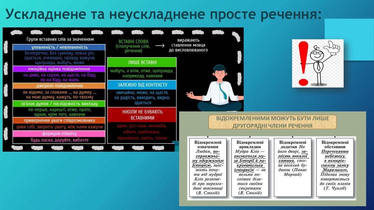 Ускладнене та неускладнене просте речення: