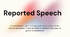 Reported Speech presentation