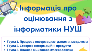 Постер "оцінювання НУШ" інформатика