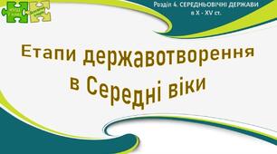 НУШ / Презентація «Етапи державотворення в Середні віки»