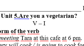 Діагностувальна робота 6 клас Unit 5. Are you a vegetarian?