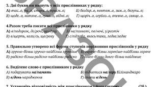 Підсумкова діагностувальна робота за ГР4 з теми "Прислівник"
